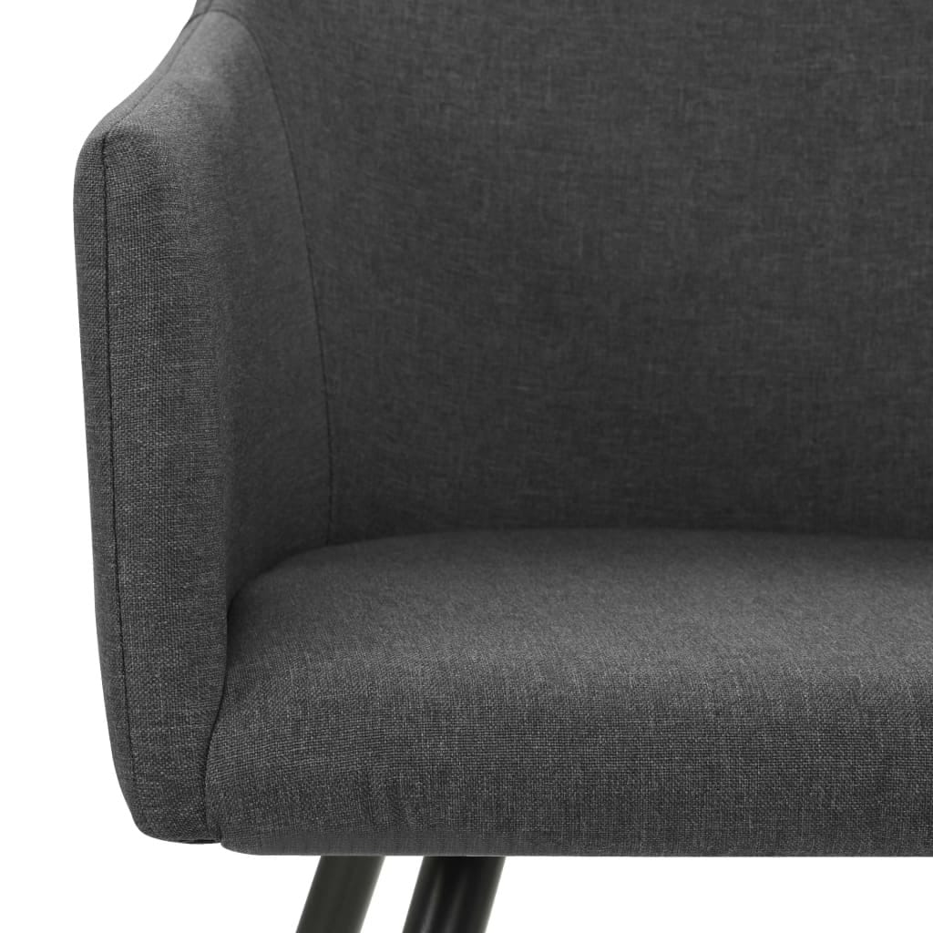 Dining Chairs 4 pcs Dark Gray Fabric - Image 5