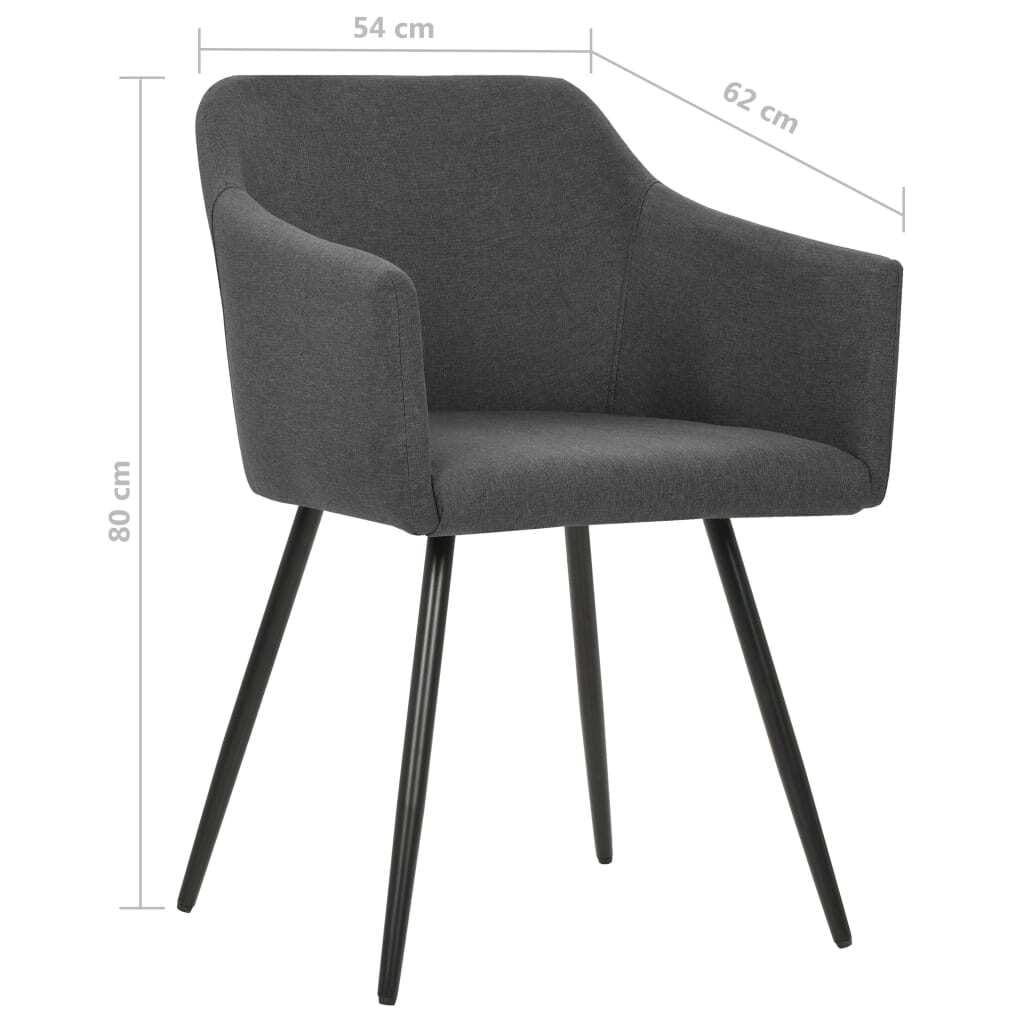 Dining Chairs 4 pcs Dark Gray Fabric - Image 7
