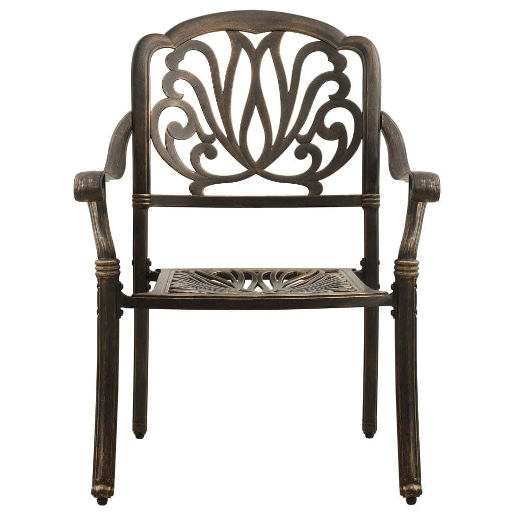 5 Piece Bistro Set Cast Aluminum Bronze - Image 4