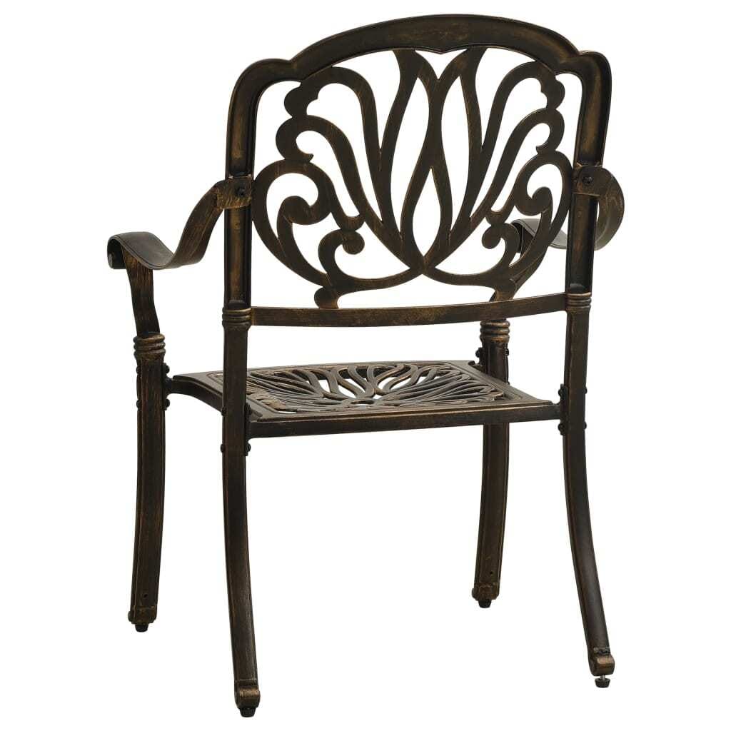 5 Piece Bistro Set Cast Aluminum Bronze - Image 5