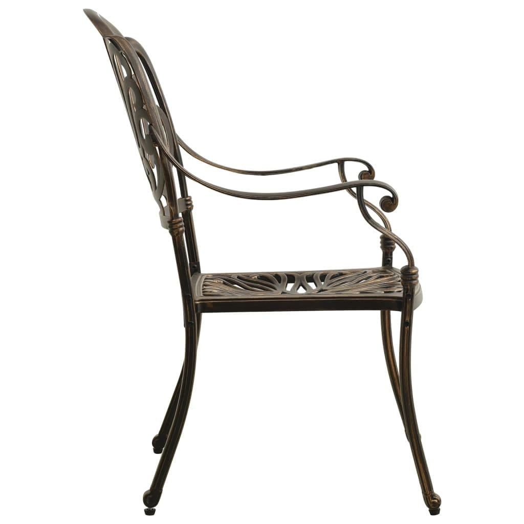 5 Piece Bistro Set Cast Aluminum Bronze - Image 6