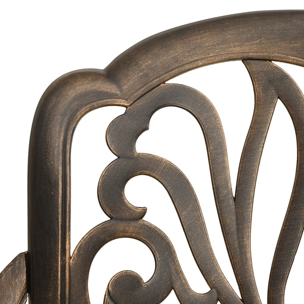 5 Piece Bistro Set Cast Aluminum Bronze - Image 7