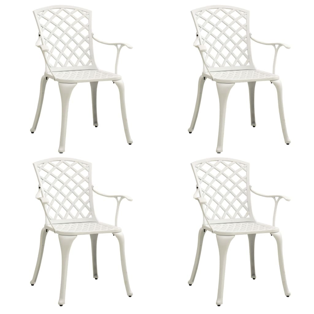 5 Piece Bistro Set Cast Aluminum White - Image 3