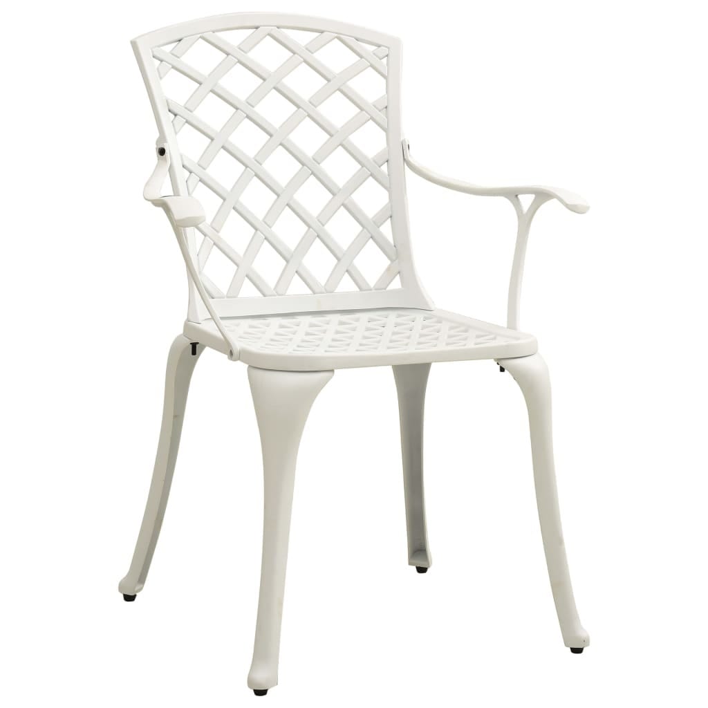 5 Piece Bistro Set Cast Aluminum White - Image 4