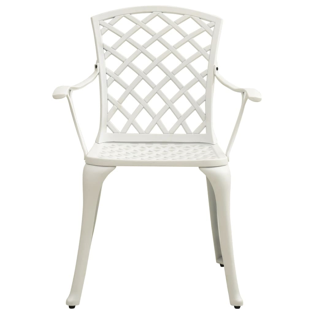 5 Piece Bistro Set Cast Aluminum White - Image 5