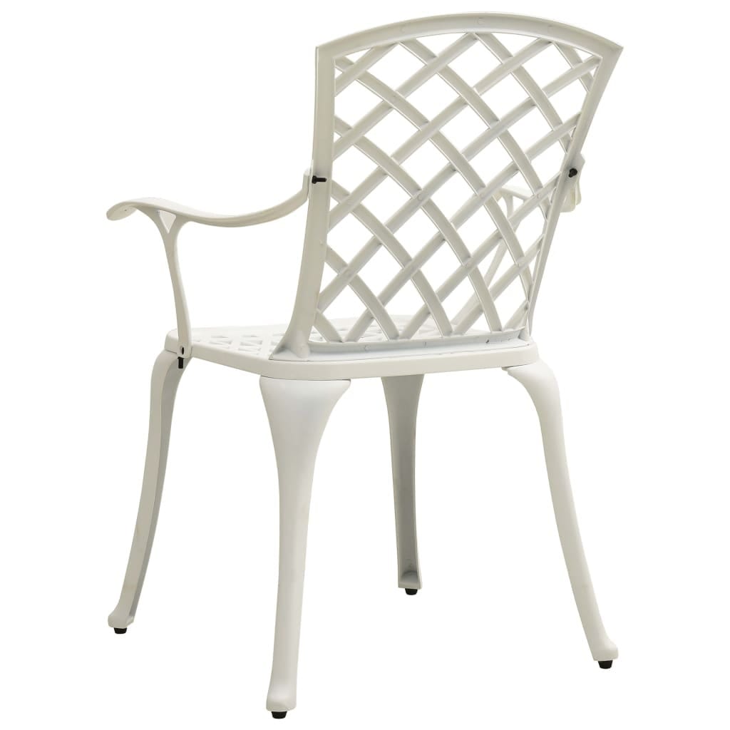 5 Piece Bistro Set Cast Aluminum White - Image 7