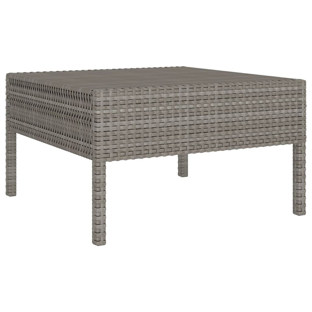 5 Piece Patio Lounge Set with Cushions Poly Rattan Gray - Image 5