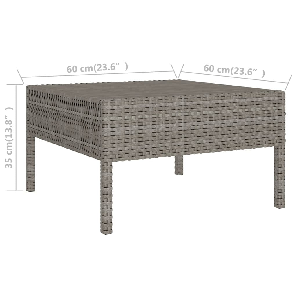 5 Piece Patio Lounge Set with Cushions Poly Rattan Gray - Image 6