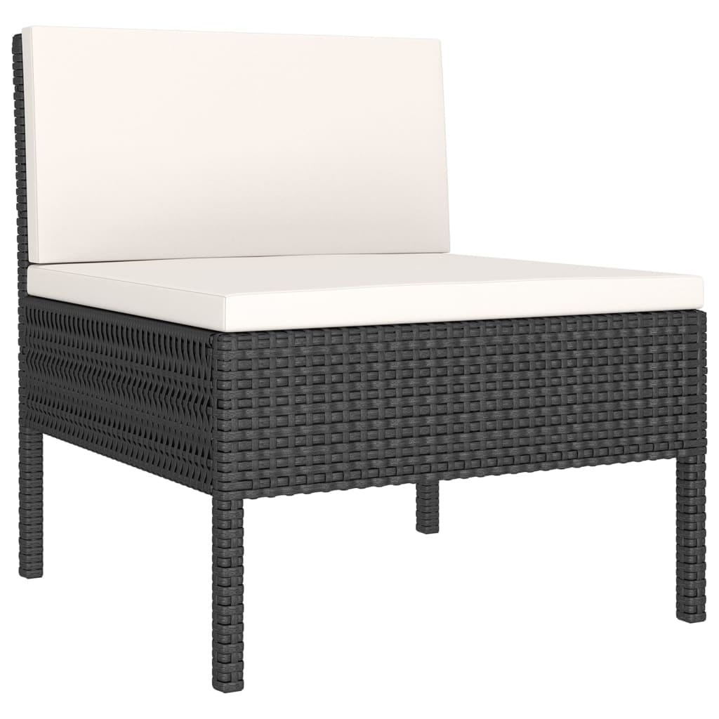 8 Piece Patio Lounge Set with Cushions Poly Rattan Brown - Image 3