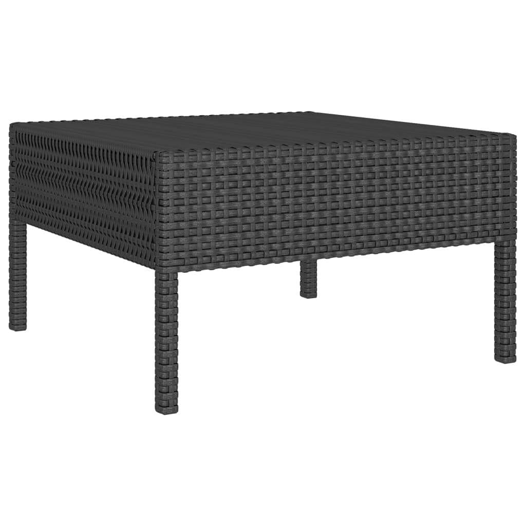 8 Piece Patio Lounge Set with Cushions Poly Rattan Brown - Image 4