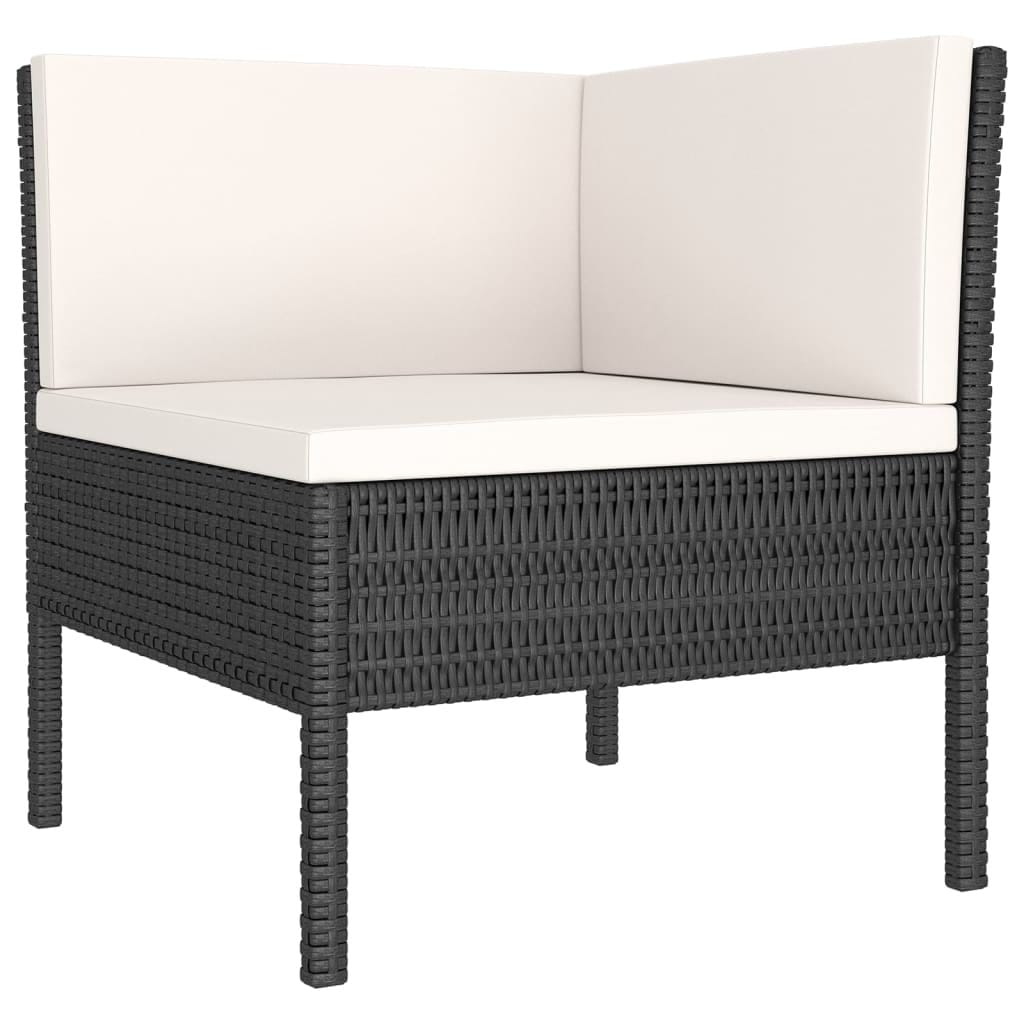 8 Piece Patio Lounge Set with Cushions Poly Rattan Brown - Image 5