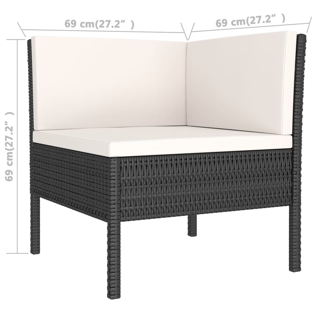 8 Piece Patio Lounge Set with Cushions Poly Rattan Brown - Image 7