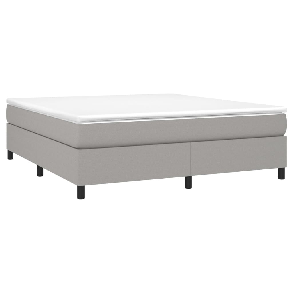 Box Spring Bed Frame Light Gray King Fabric (US Only) - Image 3