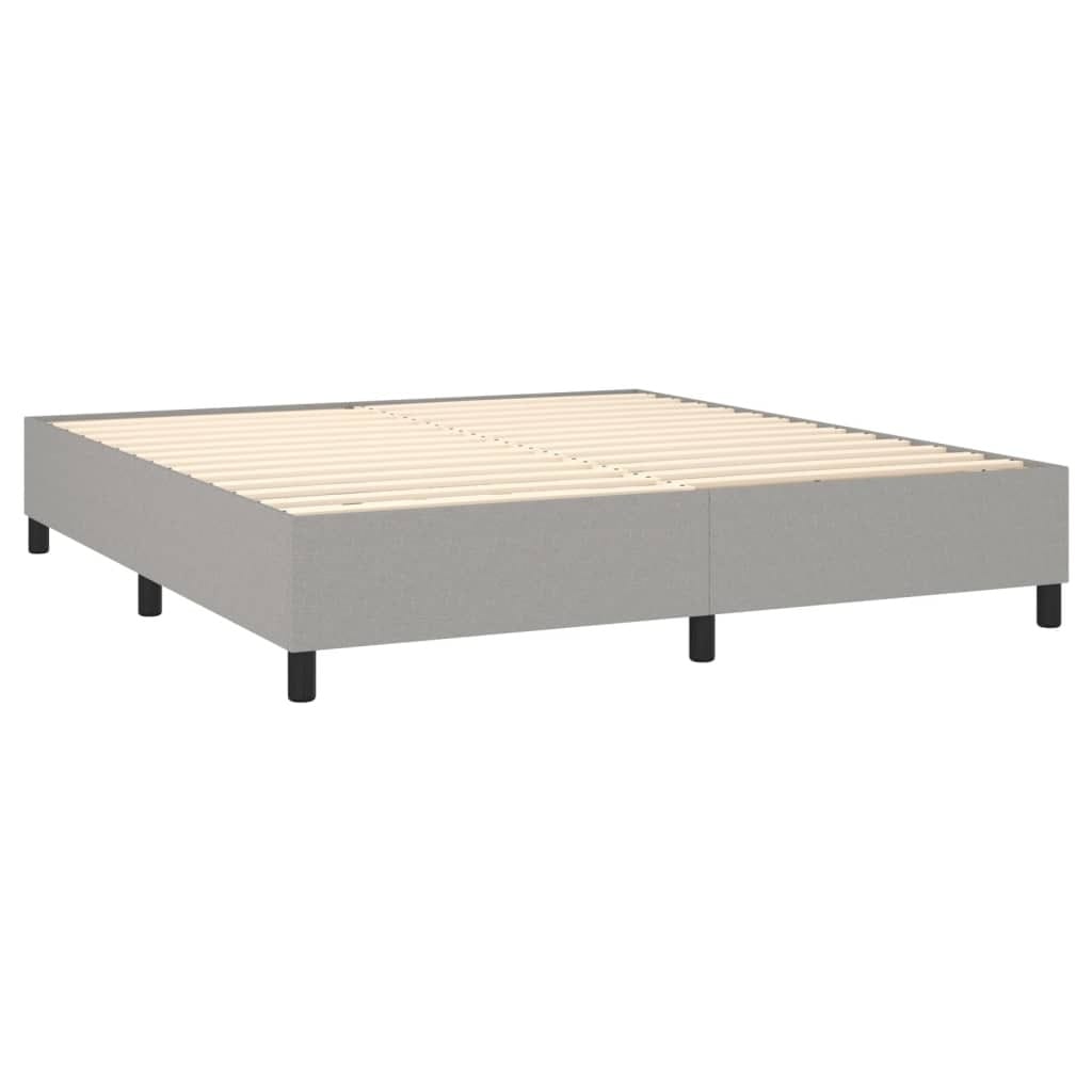 Box Spring Bed Frame Light Gray King Fabric (US Only) - Image 4