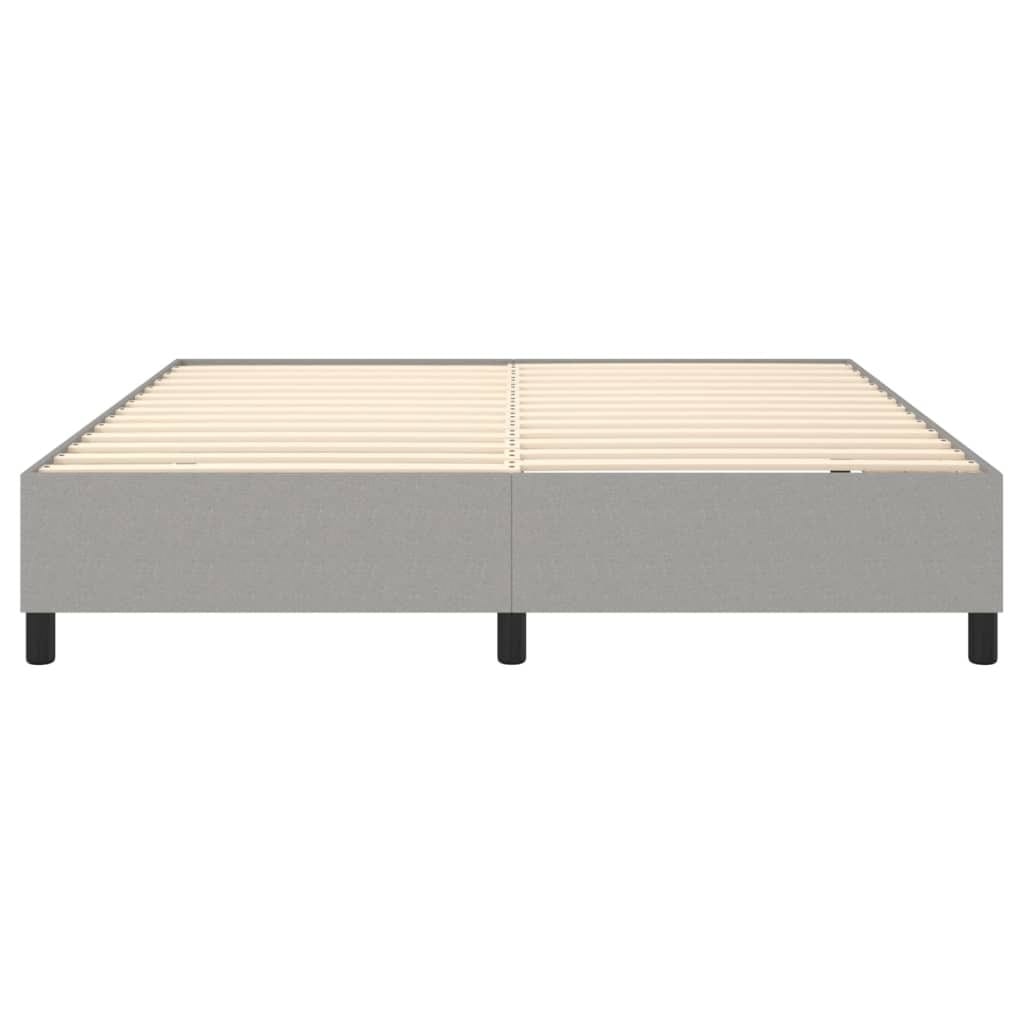 Box Spring Bed Frame Light Gray King Fabric (US Only) - Image 5