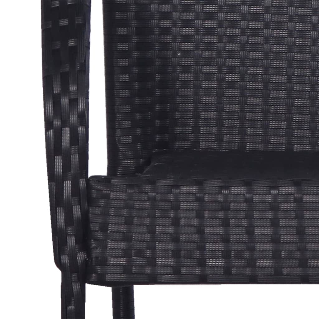 5 Piece Patio Dining Set Black Poly Rattan - Image 6