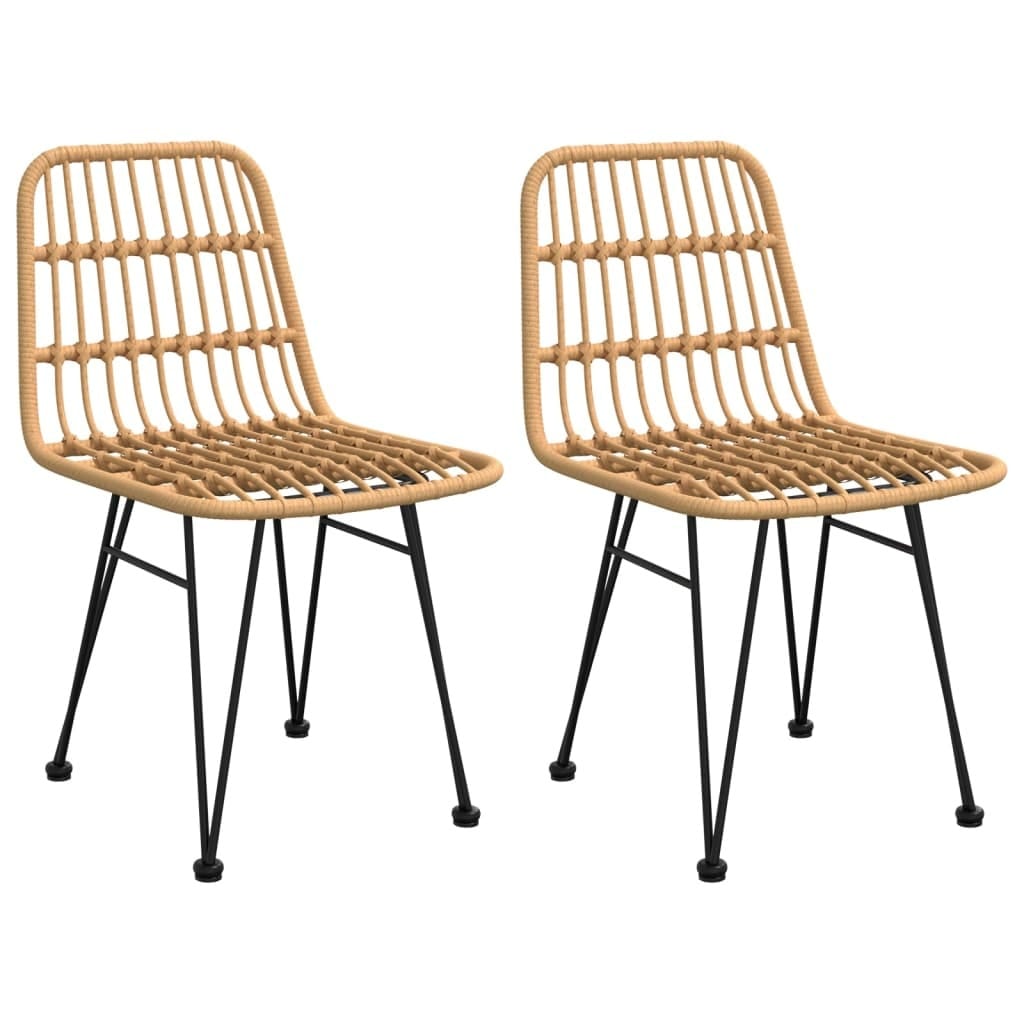 Patio Chairs 2 pcs 18.9"x24.4"x33.1" PE Rattan - Image 2
