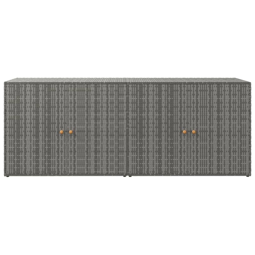 Garden Storage Cabinet Gray 78"x21.9"x31.5" Poly Rattan - Image 4