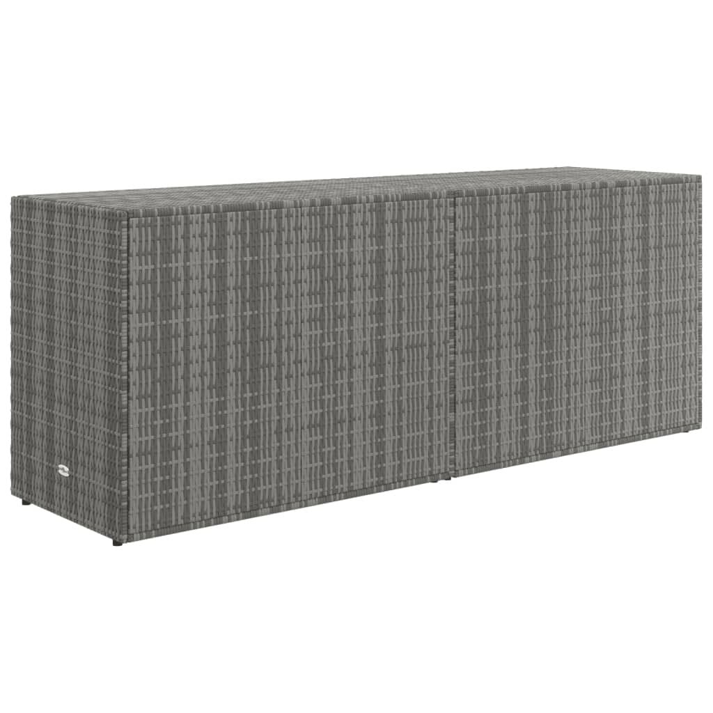 Garden Storage Cabinet Gray 78"x21.9"x31.5" Poly Rattan - Image 6