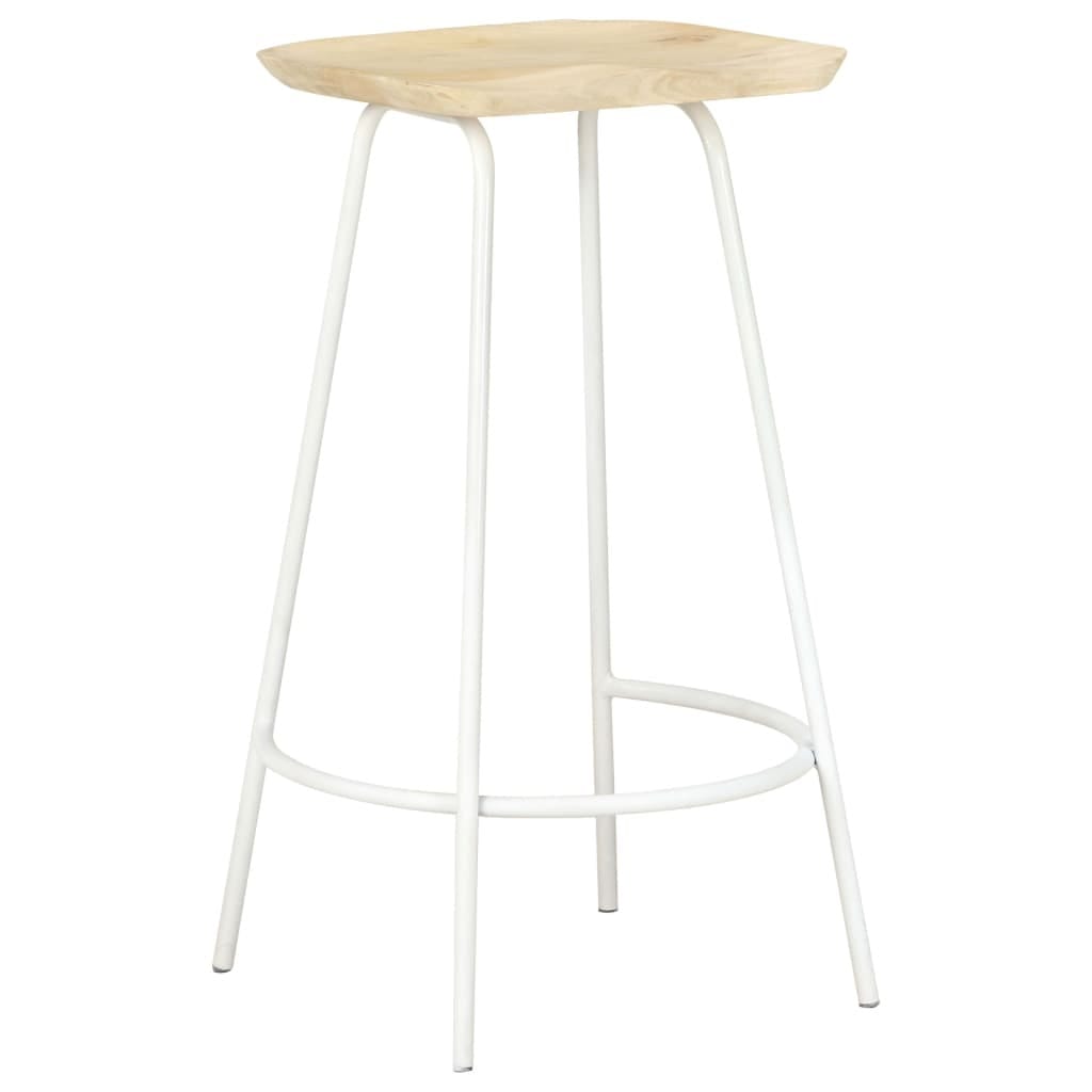 Bar Stools 2 pcs Solid Mango Wood - Image 2