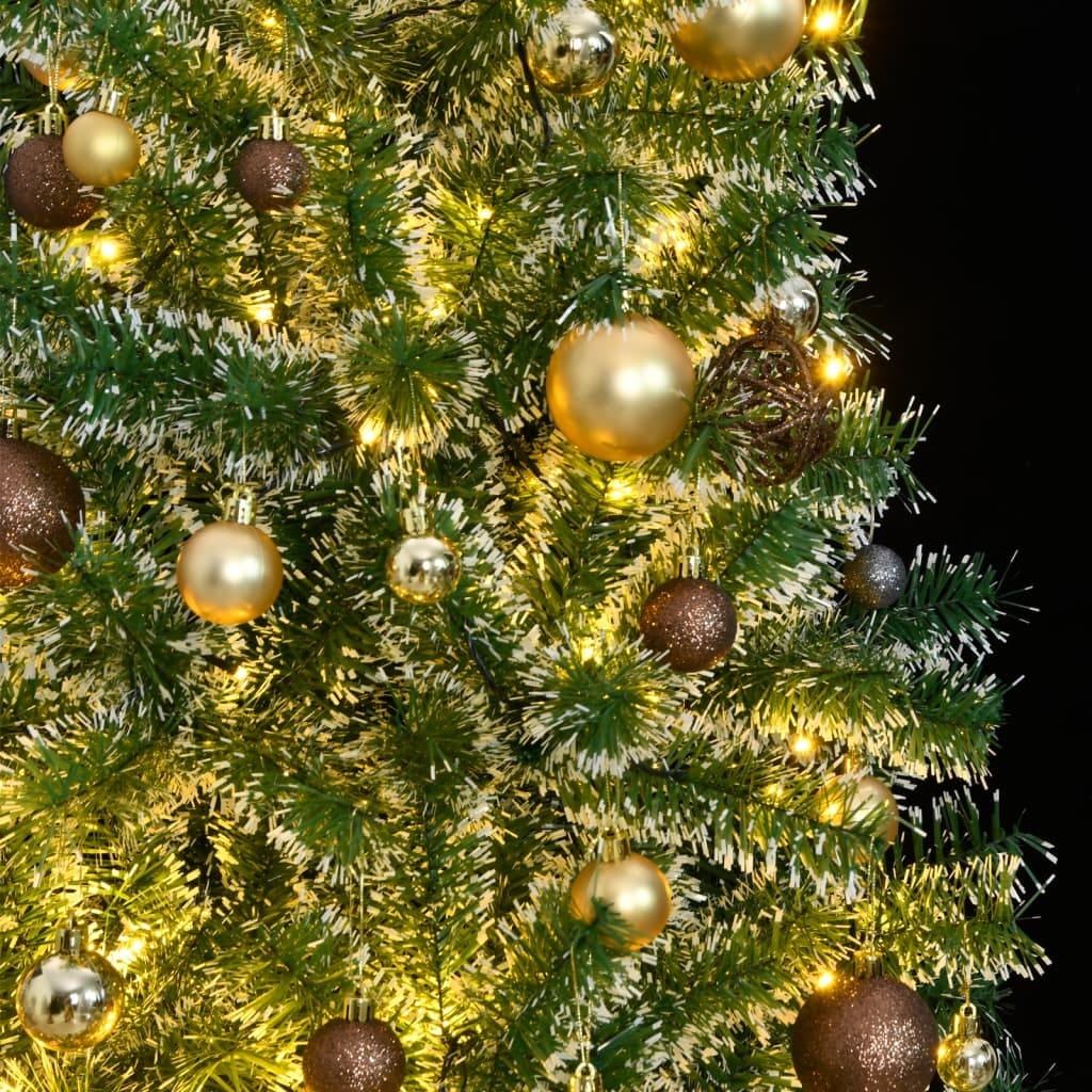 Artificial Christmas Tree 300 LEDs&Ball Set&Flocked Snow 94.5 - Image 3