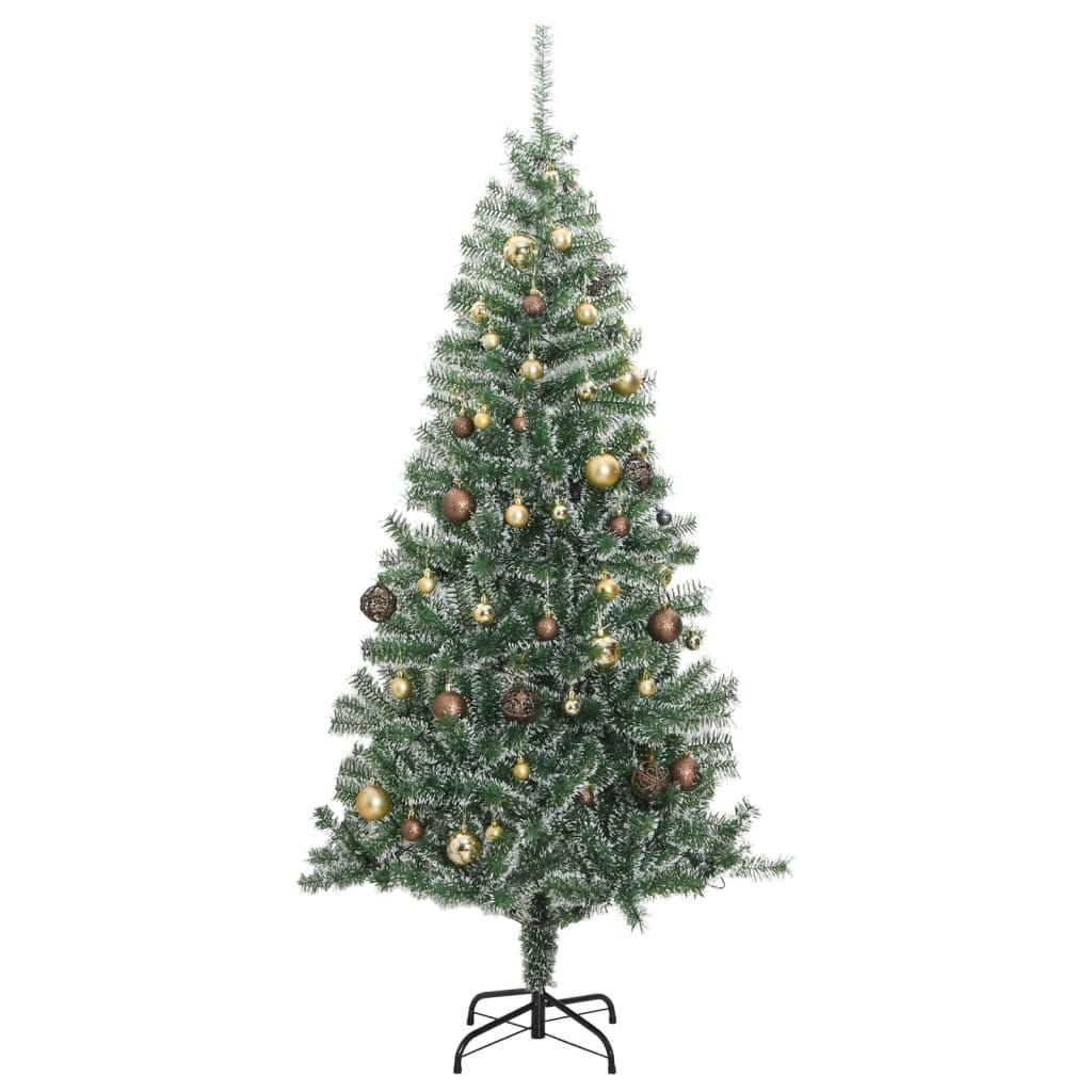 Artificial Christmas Tree 300 LEDs&Ball Set&Flocked Snow 94.5 - Image 4