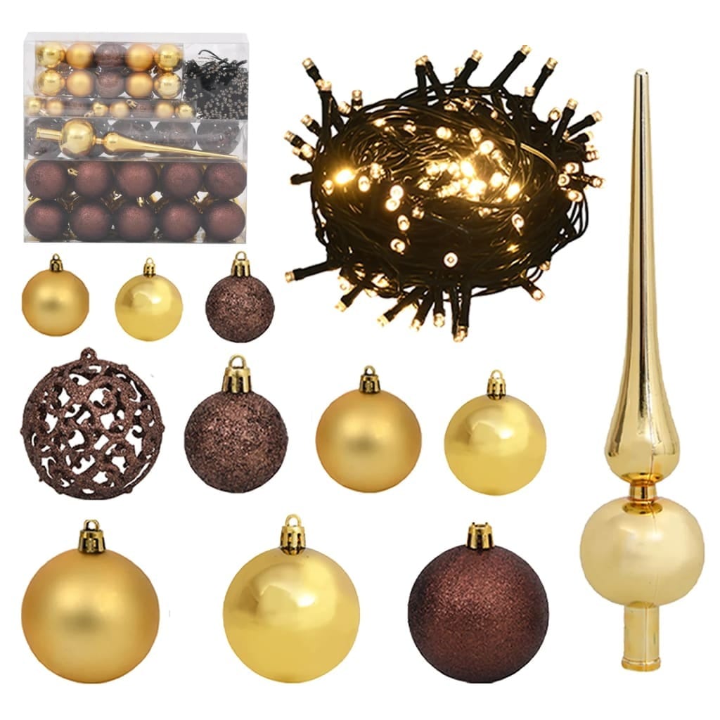 Artificial Christmas Tree 300 LEDs&Ball Set&Flocked Snow 94.5 - Image 6