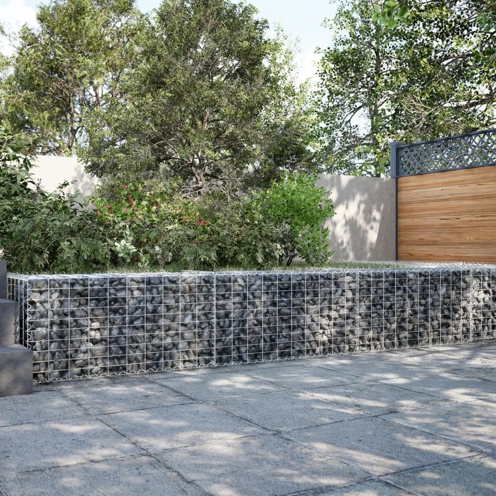 Gabion Basket with Cover 118.1"x19.7"x19.7" Galvanized Iron
