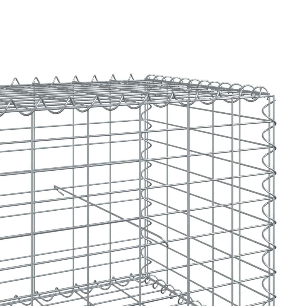 Gabion Basket with Cover 118.1"x19.7"x19.7" Galvanized Iron - Image 6