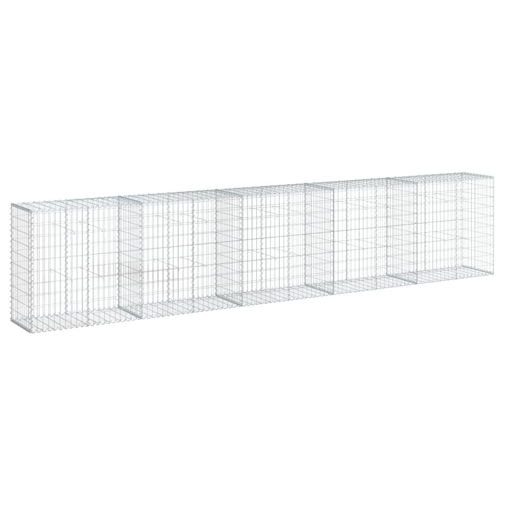Gabion Basket with Cover 196.9"x19.7"x39.4" Galvanized Iron - Image 2
