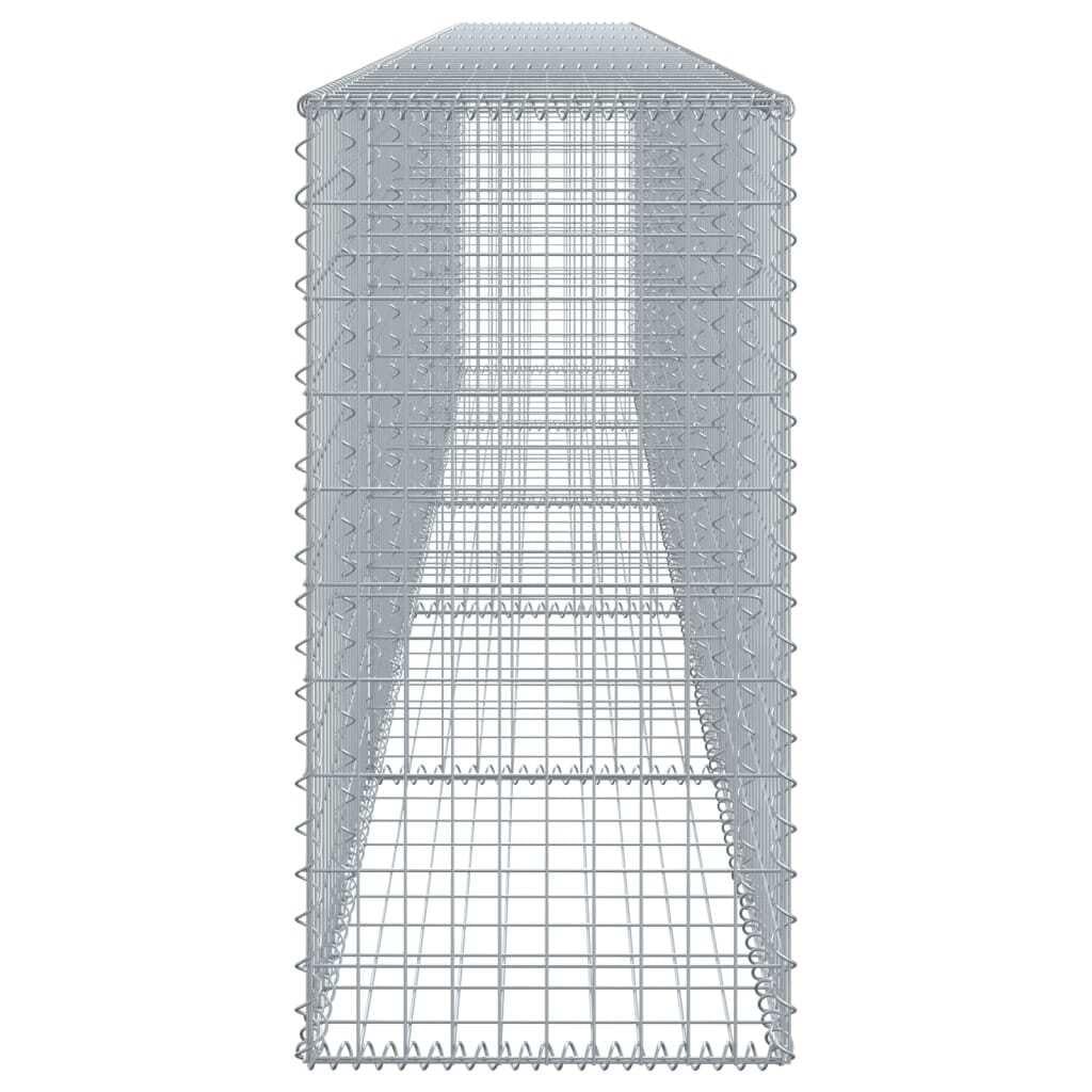 Gabion Basket with Cover 196.9"x19.7"x39.4" Galvanized Iron - Image 4