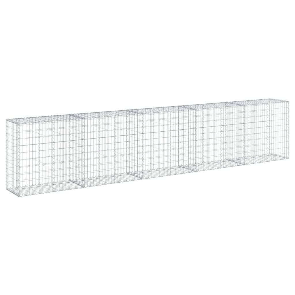 Gabion Basket with Cover 196.9"x19.7"x39.4" Galvanized Iron - Image 5
