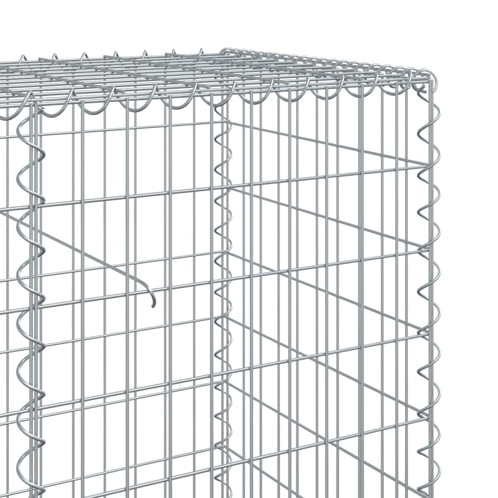 Gabion Basket with Cover 196.9"x19.7"x39.4" Galvanized Iron - Image 6