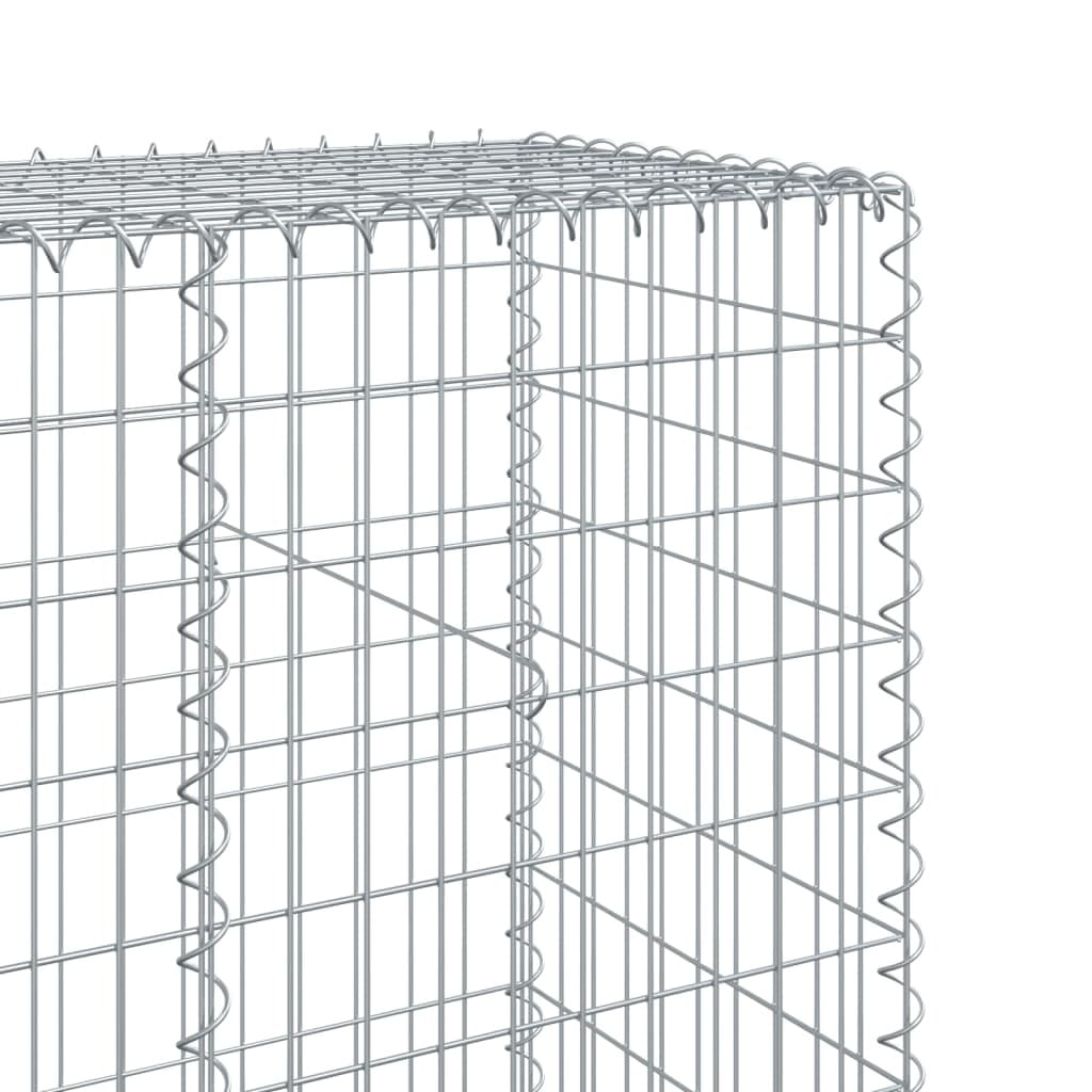 Gabion Basket with Cover 118.1"x19.7"x78.7" Galvanized Iron - Image 6