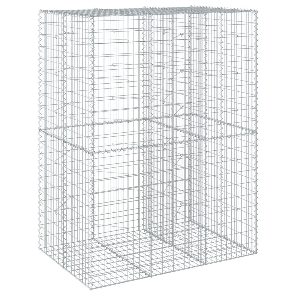 Gabion Basket with Cover 59.1"x39.4"x78.7" Galvanized Iron - Image 2