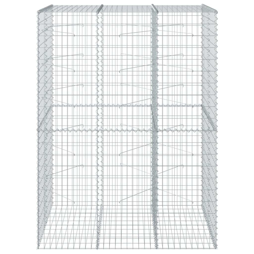 Gabion Basket with Cover 59.1"x39.4"x78.7" Galvanized Iron - Image 3