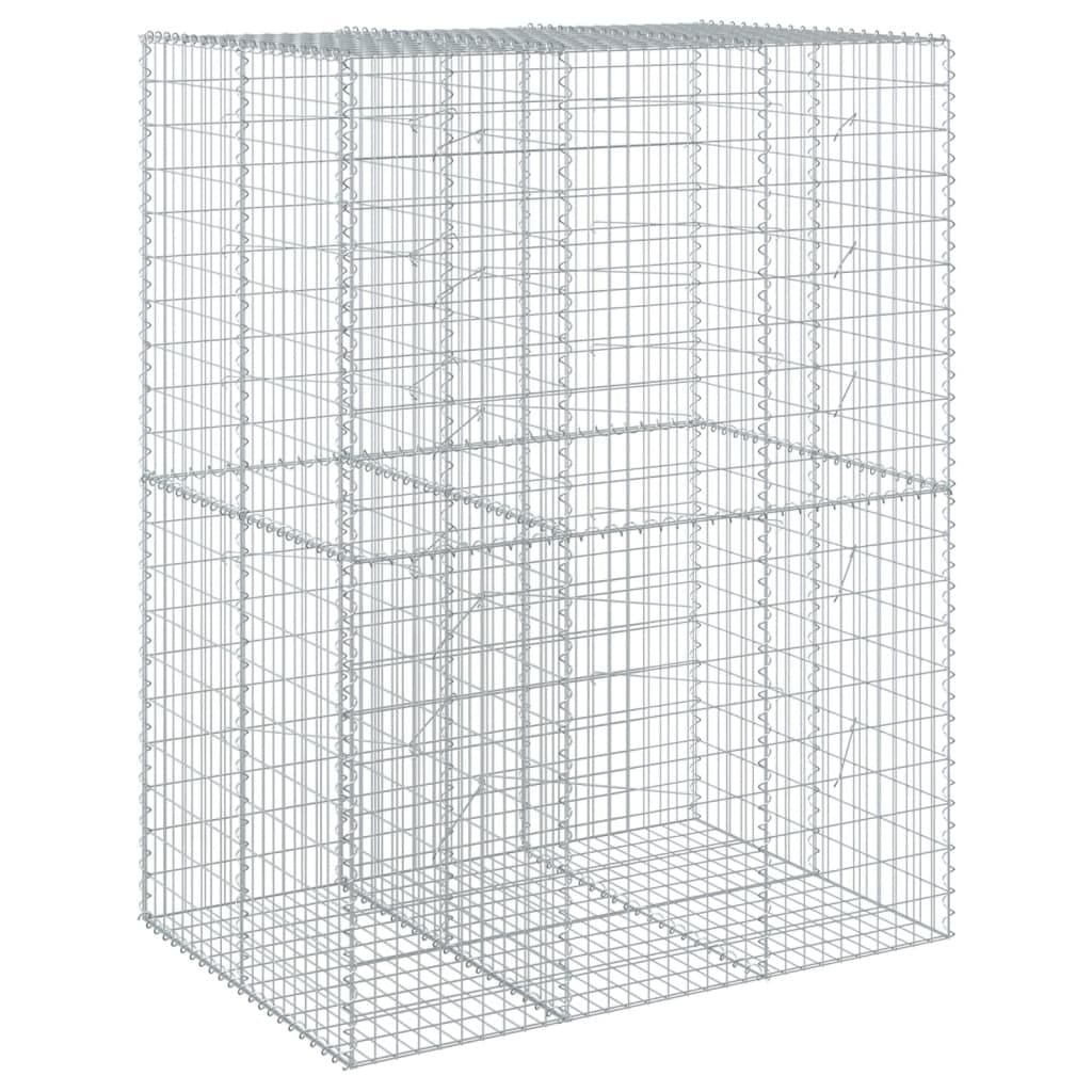 Gabion Basket with Cover 59.1"x39.4"x78.7" Galvanized Iron - Image 5
