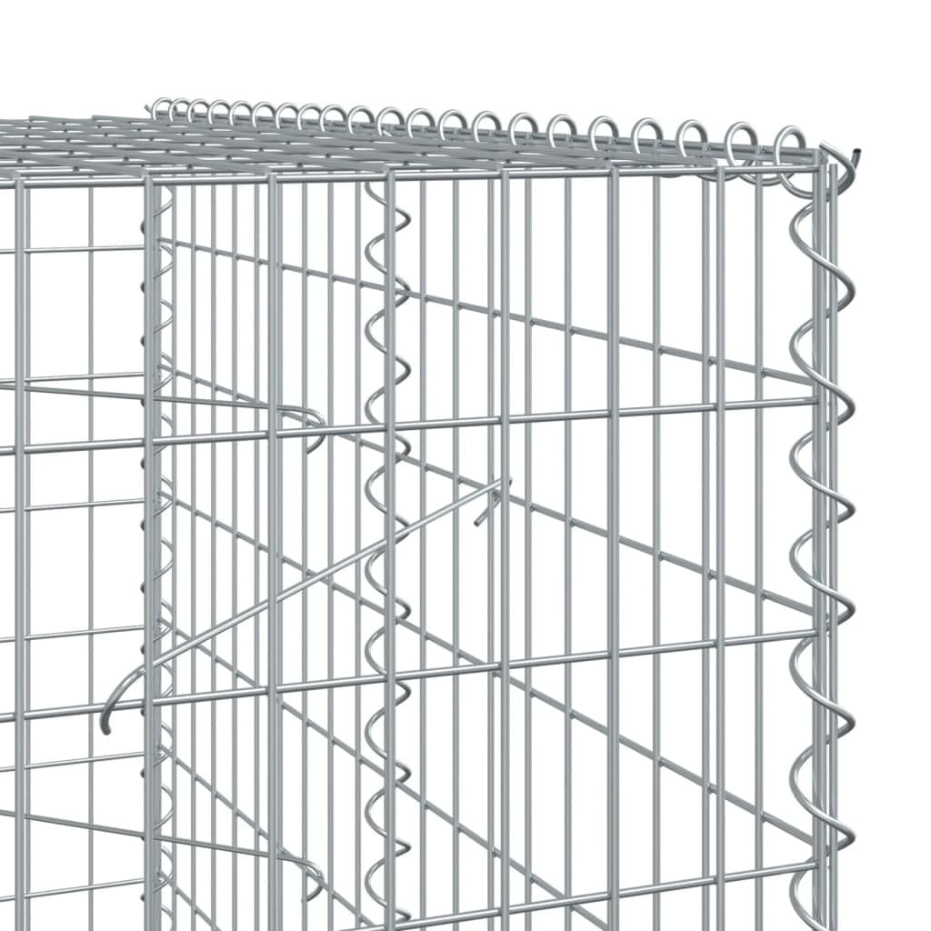 Gabion Basket with Cover 59.1"x39.4"x78.7" Galvanized Iron - Image 6