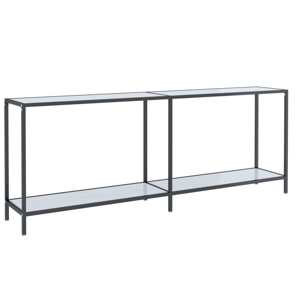 Console Table White Tempered glass Large Console Table
