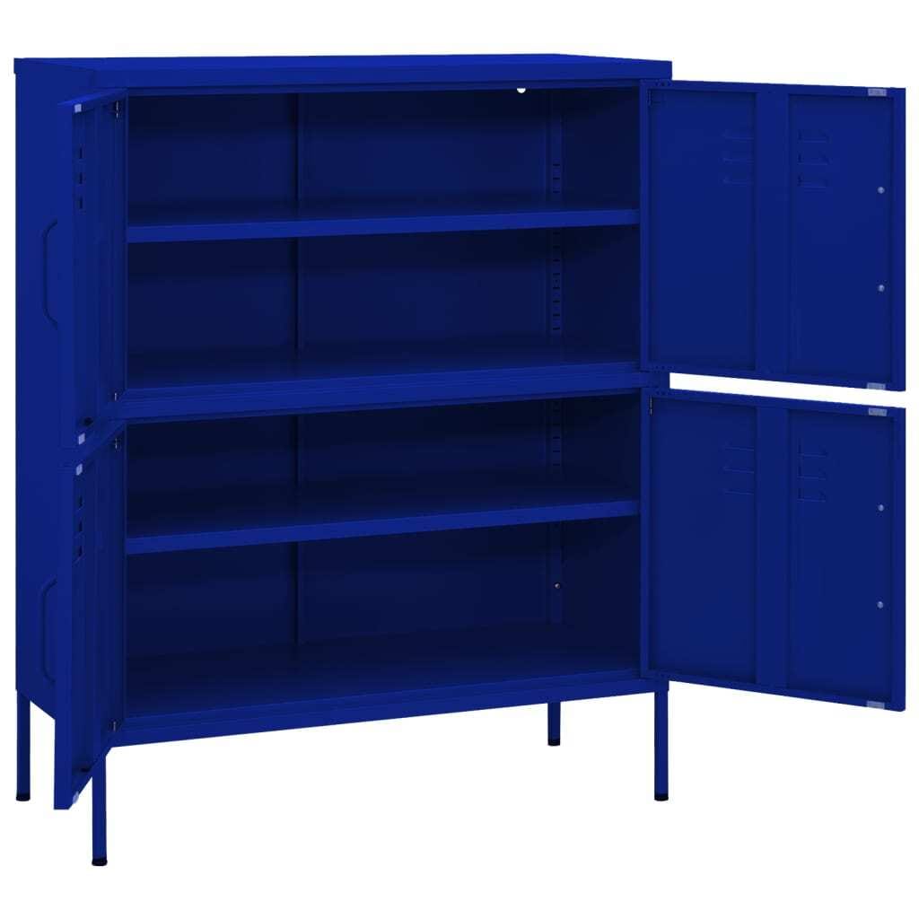 Storage Cabinet Navy Blue 31.5"x13.8"x40" Steel - Image 6