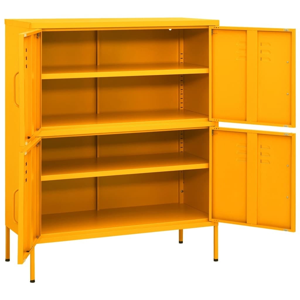 Storage Cabinet Mustard Yellow 31.5"x13.8"x40" Steel - Image 6