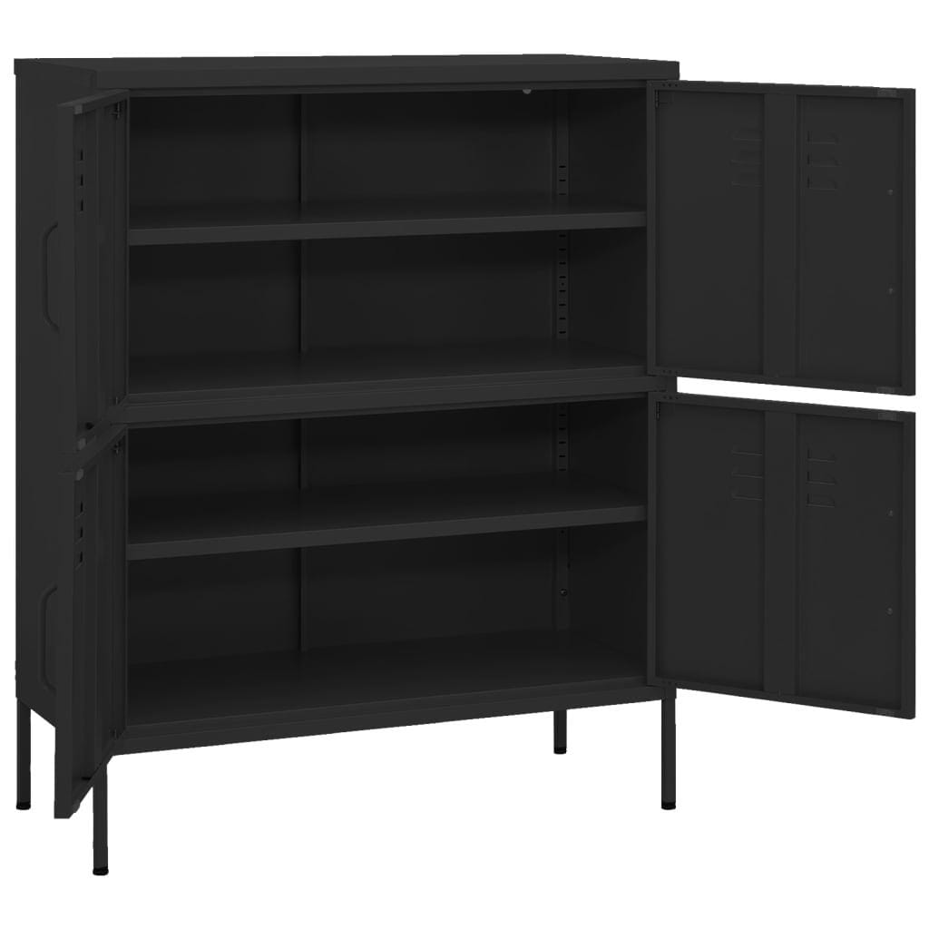 Storage Cabinet Black 31.5"x13.8"x40" Steel - Image 6