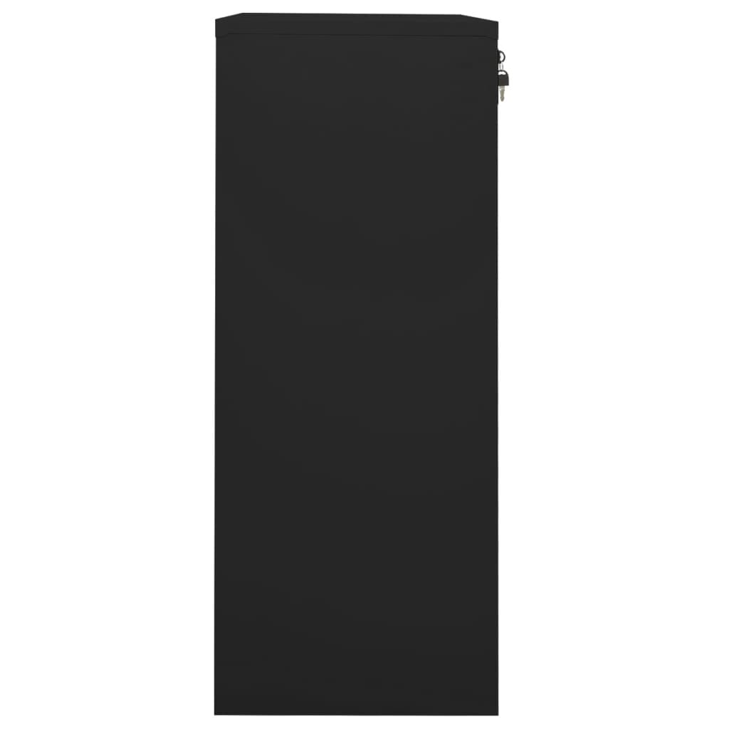 Office Cabinet Black 35.4"x15.7"x40.2" Steel - Image 3