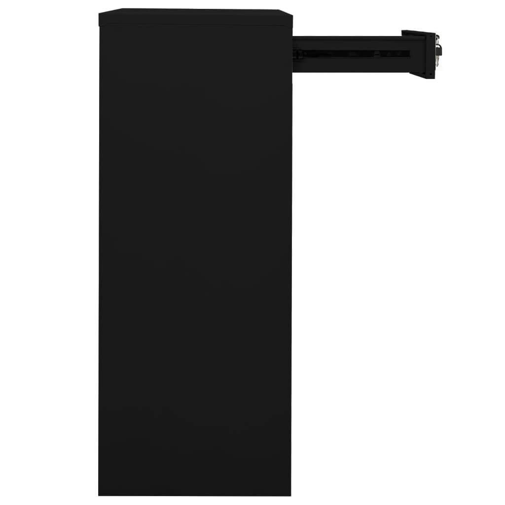 Office Cabinet Black 35.4"x15.7"x40.2" Steel - Image 4
