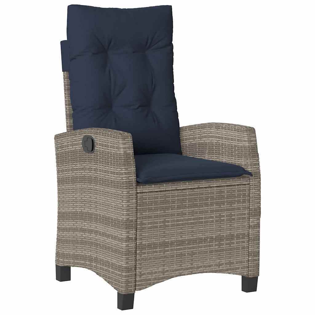 Garden Dining Set 5 pcs Grey Poly Rattan - Image 6