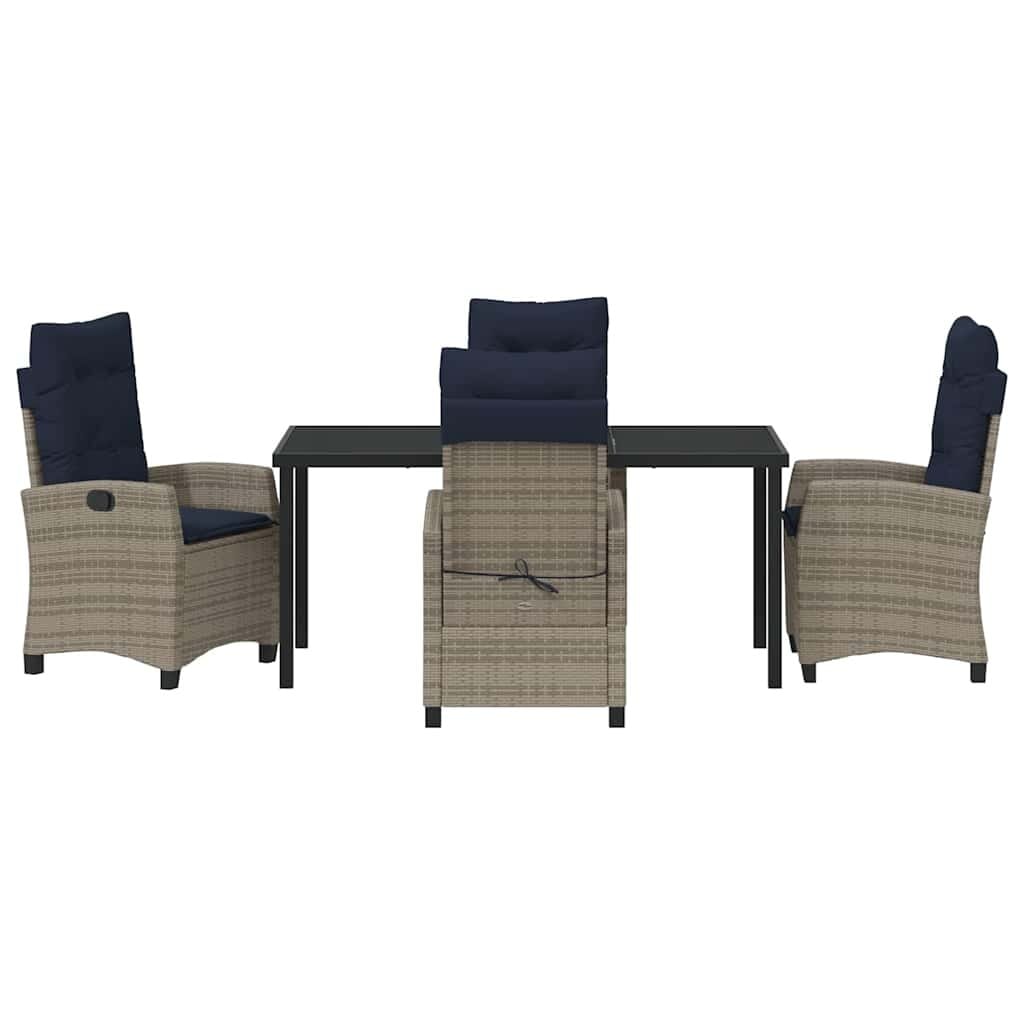 Garden Dining Set 5 pcs Grey Poly Rattan - Image 7
