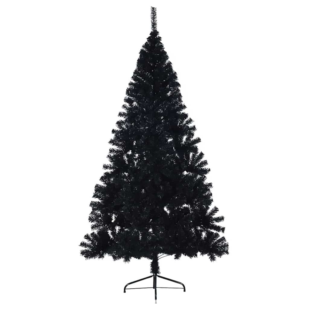 Artificial Pre-lit Christmas Tree with 300 LEDs Black 82.7" PVC - Image 5