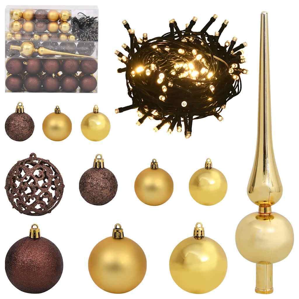 Artificial Pre-lit Christmas Tree with 300 LEDs Black 82.7" PVC - Image 6