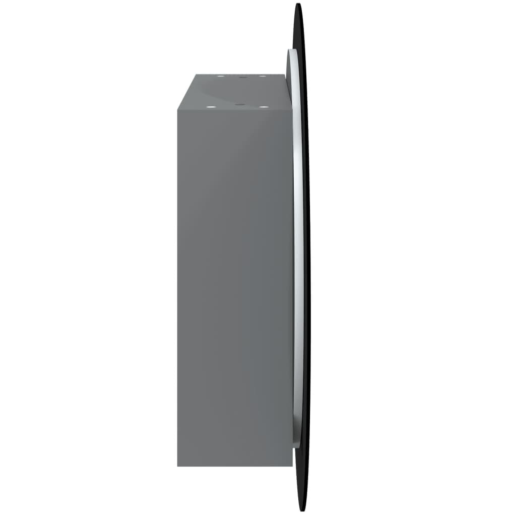 Bathroom Cabinet with Round Mirror&LED Gray 21.3"x21.3"x6.9 - Image 7