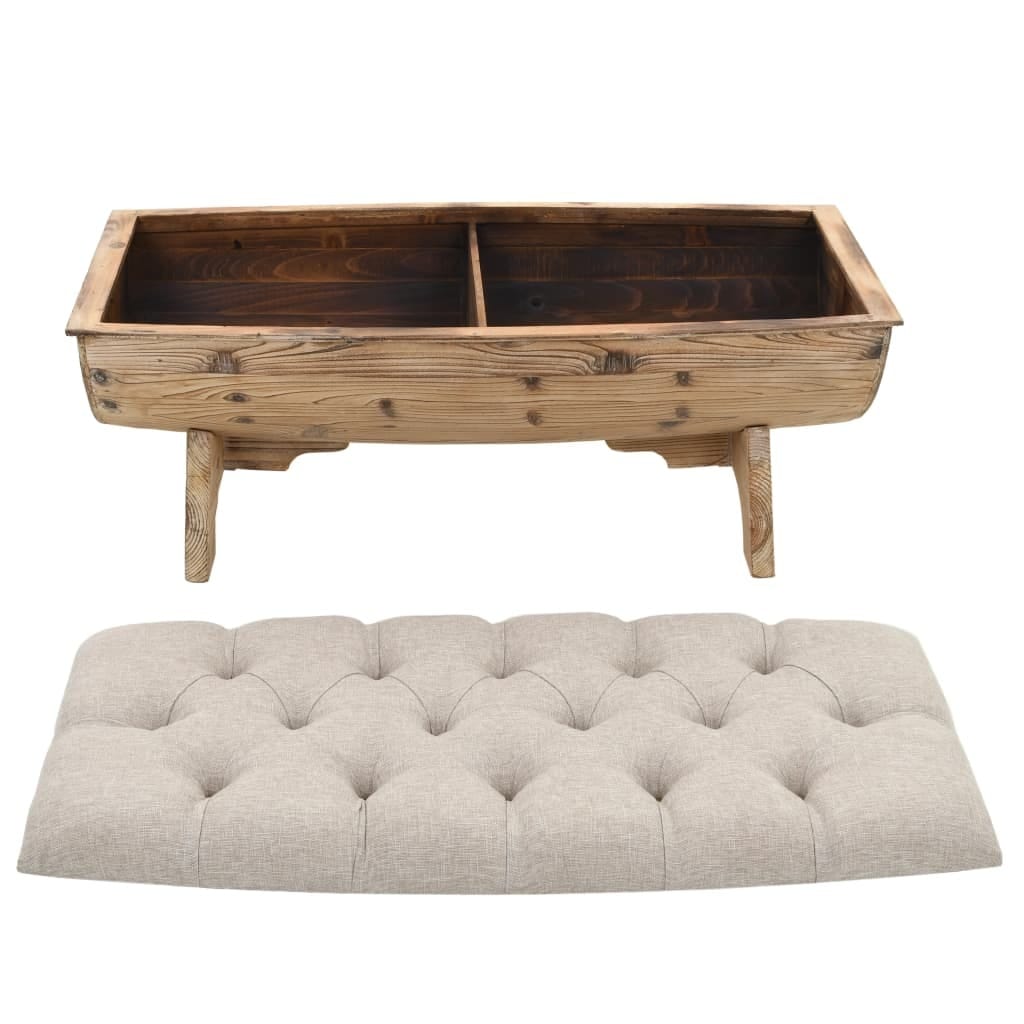 Storage Bench 40.6" Solid Wood Fir - Image 4